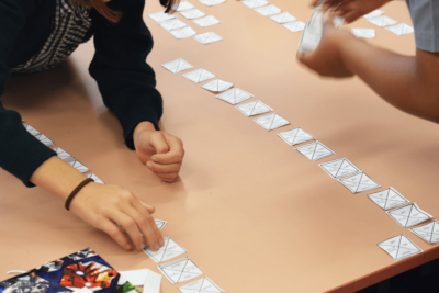 A students using data squares